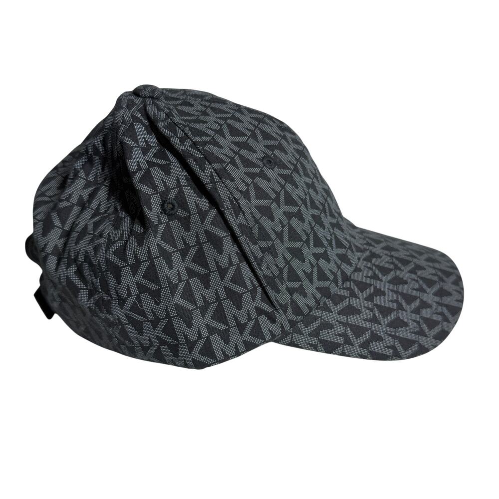 Michael Kors MK Logo Monogram Baseball Cap black/gray adjustable strap OS - NWT - Picture 2 of 8